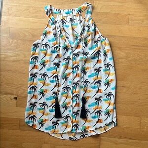 Cooper & Ella Multicolor Palm Print Top Size Medium